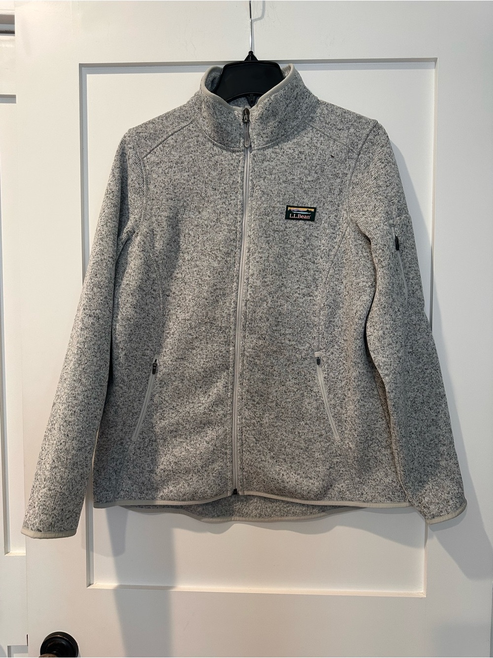 L.L. Bean Grey Full-Zip Heathered Fleece Jacket